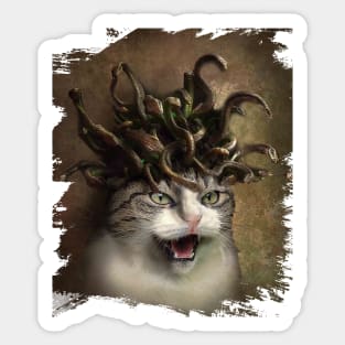 Evil Catdusa Medusa Cat Sticker